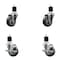 Service Caster 3.5'' Thermoplastic Rubber Wheel Swivel 1-7/8'' Expanding Stem Caster Set 2 Brakes, 4PK SCC-EX20S3514-TPRB-2-TLB-2-178 - alternate 1